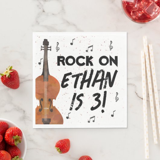 ヴァイオリン音楽誕生日パーティー紙ナプキンス スタンダードランチョンナプキン (インサイチュ)