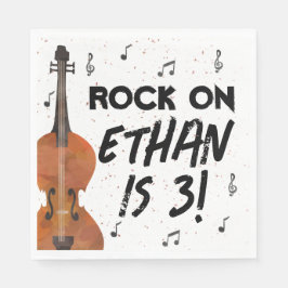 ヴァイオリン音楽誕生日パーティー紙ナプキンス スタンダードランチョンナプキン