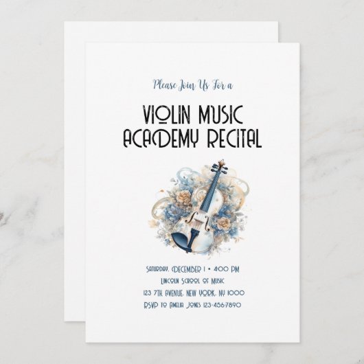 ヴァイオリン音楽院特別年次発表会 招待状 (正面/裏面)