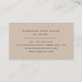 ヴァイオリン音符シート、プロフェッショナルヴァイオリン 名刺 (裏面)