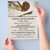 ヴァイオリン音符シート、ミュージカル楽器店 チラシ (手)