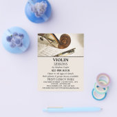 ヴァイオリン音符シート、ヴァイオリン広告レッスン チラシ (シングル)