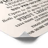 ヴァイオリン音符シート、ヴァイオリン広告レッスン ポスター (角)