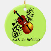 ヴァイオリン、ハート_ セラミックオーナメント (裏面)