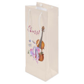 ヴァイオリン、バレエ靴と蝶応援! ワインギフトバッグ (裏面アングル)