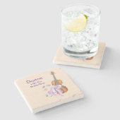 ヴァイオリン&バレエ靴のダ感動的ンス ストーンコースター (横)