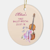 ヴァイオリン、バレエ靴&蝶バレエのリサイタル セラミックオーナメント (左)