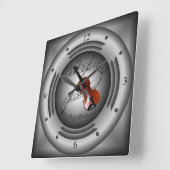 ヴァイオリン～ミュージカルスクロール～シルバースピーカー～A 素晴らし スクエア壁時計 (傾斜)