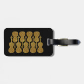 ヴァイオリン/ヴィオラ金ゴールドグリッターケースラベルパーソナライズされた、 ラゲッジタグ (裏面横)