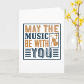 ヴァイオリン – 音楽があなたと一緒に カード (黄色い花)