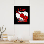 ヴァイオリン – I Love Violin ポスター (キッチン)