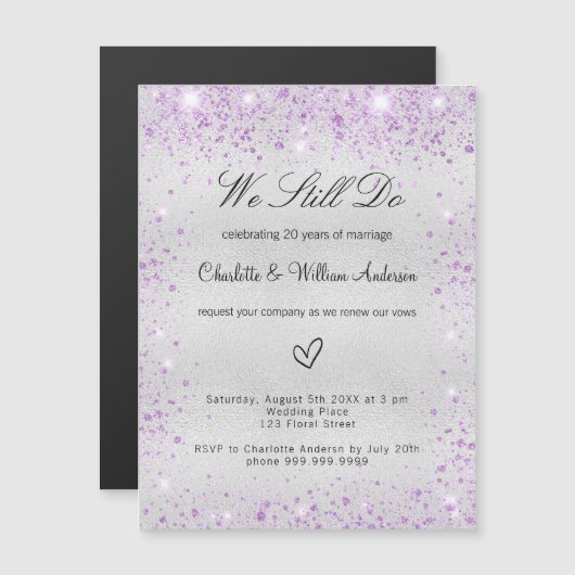 ヴァイオレットの結婚誓いの再生の贅沢 マグネット招待状 (正面/裏面)