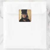 ヴァイオレットの花束を持つBerthe Morisot スクエアシール (バッグ)