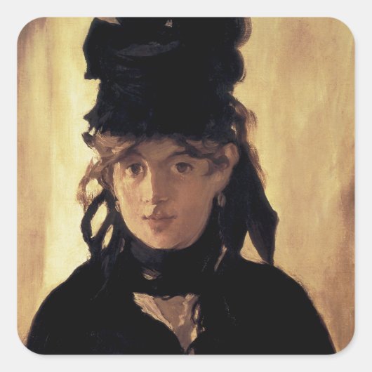 ヴァイオレットの花束を持つBerthe Morisot スクエアシール (正面)