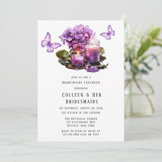 ヴァイオレットアジアナバタフライブリデスメイドランチョン 招待状 (スタンド正面)