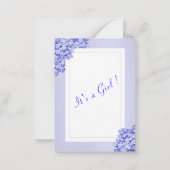 ヴァイオレットフラワースビオレベビーガールシャワー招待状 ノートカード (裏面)