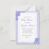 ヴァイオレットフラワースビオレベビーガールシャワー招待状 ノートカード (正面)