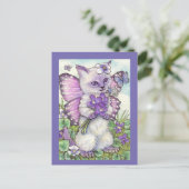 ヴァイオレット妖精かわいいシャム子猫はがき ポストカード (スタンド正面)