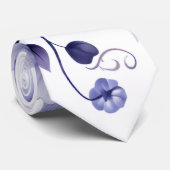 ヴァイオレット水彩牡丹結婚の新郎 ネクタイ (ロール)