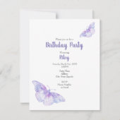 ヴァイオレット水彩蝶 招待状 (正面)
