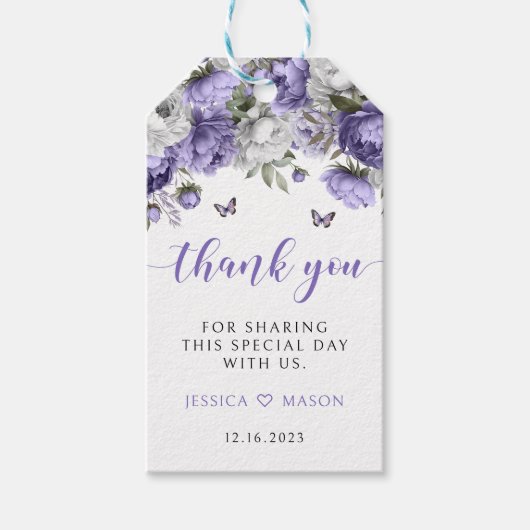 ヴァイオレット結婚フローラ感謝していのお好みのギフトラベル ギフトタグ (正面)