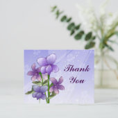 ヴァイオレット花アートプリント感謝していユー ポストカード (スタンド正面)