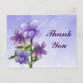 ヴァイオレット花アートプリント感謝していユー ポストカード (正面)