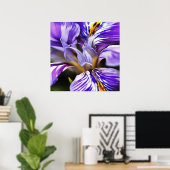 ヴァイオレット薄紫と紫の植物芸術のアイリス ポスター (ホームオフィス)