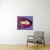 ヴァイオレット髪のガラスタペストリー タペストリー (インサイチュ(横))