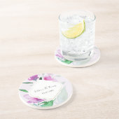 ヴァイオレット・ウォーター・カラー・アートの花の独自性 コースター (側面)