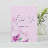 ヴァイオレット・ウォーター・カラー・アートの花の独自性 サンキューカード (スタンド正面)