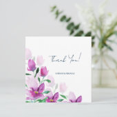 ヴァイオレット・ウォーター・カラー・アートの花の独自性 サンキューカード (スタンド正面)