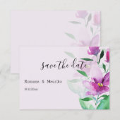 ヴァイオレット・ウォーター・カラー・アートの花の独自性 セーブザデート (正面/裏面)