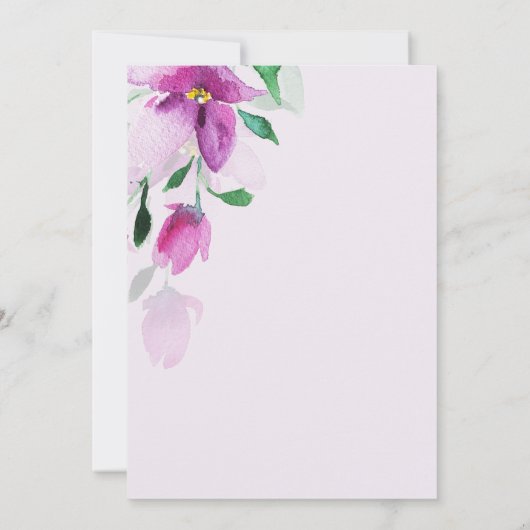 ヴァイオレット・ウォーター・カラー・アートの花の独自性 案内状 (裏面)