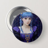 ヴァイオレット・ザ・キュート暗いアカデミアガールファンタジーアート 缶バッジ (正面&裏面)