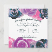 ヴァイオレット・ブルー植物学バラ卒業パーティー 招待状 (正面)