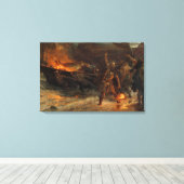 『ヴァイキングの葬儀』フランク・ディックスィー 1893 キャンバスプリント (インサイチュ (ウッドフロア))