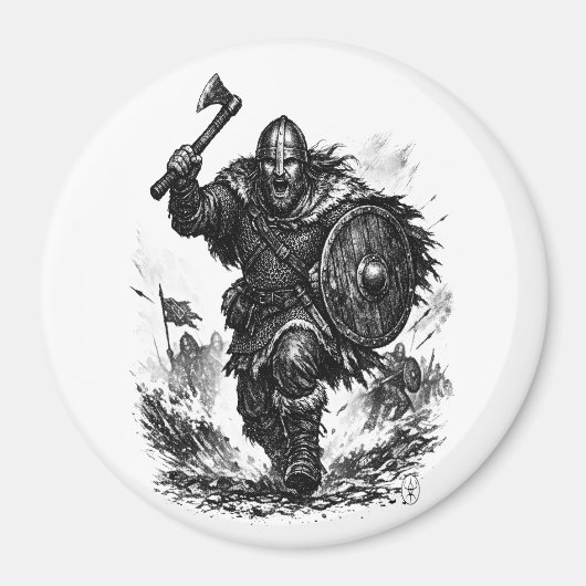 ヴァイキング戦士の突撃 - インクバトル マグネット (正面)