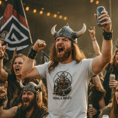 ヴァイキング戦士 ヴァルハラ待望のヴァルクヌートグラフィック Tシャツ