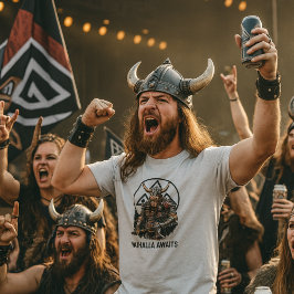 ヴァイキング戦士 ヴァルハラ待望のヴァルクヌートグラフィック Tシャツ