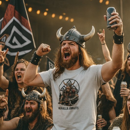 ヴァイキング戦士 ヴァルハラ待望のヴァルクヌートグラフィック Tシャツ