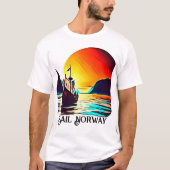 ヴァイキング船でノルウェーを航海 Tシャツ (正面)