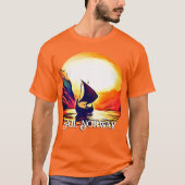 ヴァイキング船でノルウェーを航海 Tシャツ (正面)