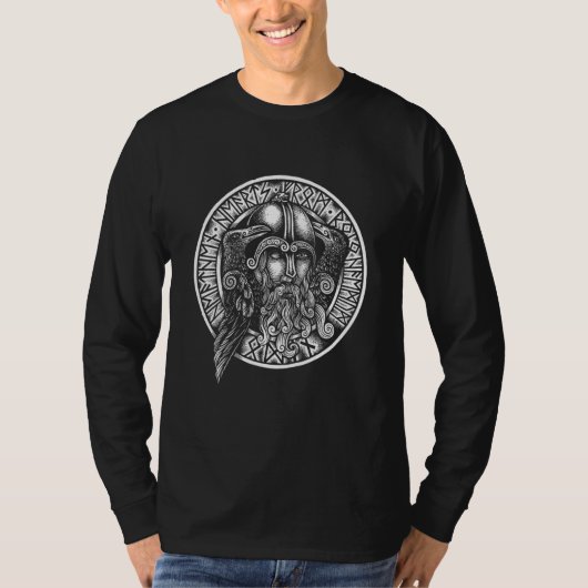 ヴァイキング ヴァルハラ オーディン ソー ハンマー ノルマン Tシャツ (正面)