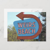 ヴァイズビーチニューハンプシャーヴィンテージサイン ポストカード (正面/裏面)