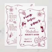 ヴァイノ・ビフォア・ヴァウズ バチェロレッテ 旅程 & 招待状 (正面/裏面)