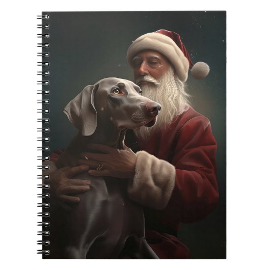 ヴァイマラナーとサンタクロースのクリスマス ノートブック (正面)