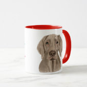 ヴァイマラナーホリデーカードからのバレンタインデイッシュ マグカップ (正面右)