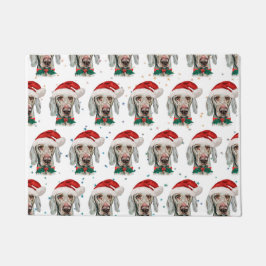 ヴァイマラナー犬のクリスマススター ドアマット