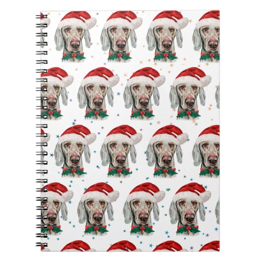 ヴァイマラナー犬のクリスマススター ノートブック (正面)